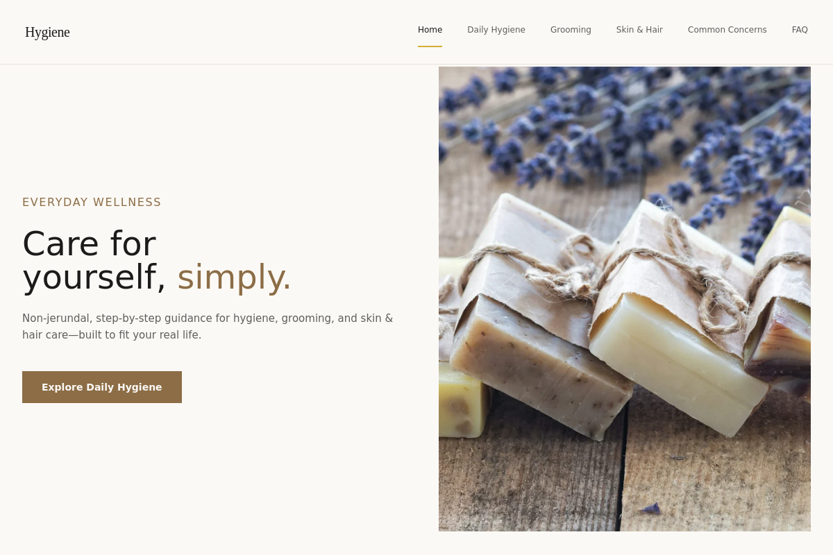 Screenshot of Hygiene